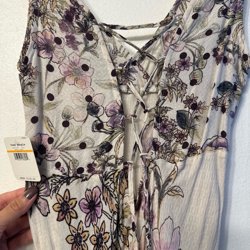 Free people dress, never too late maxi slip, smoke combo, size small